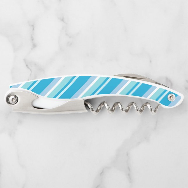 Light Blue Diagonal Stripes Corkscrew (Front)