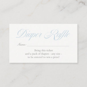 Light Blue Diamonds Diaper Raffle Card