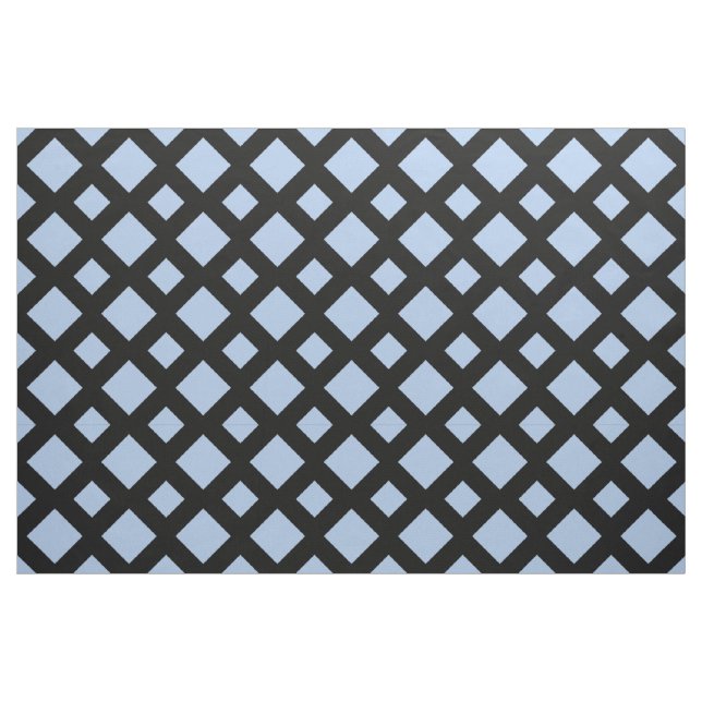 Light Blue Diamonds on Black Geometric Fabric (Fat Quarter)