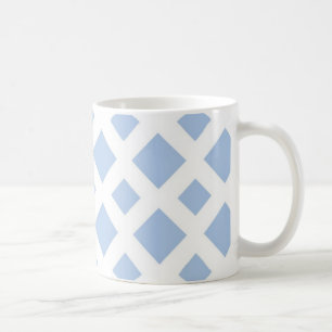 Light Blue Diamonds on White Coffee Mug