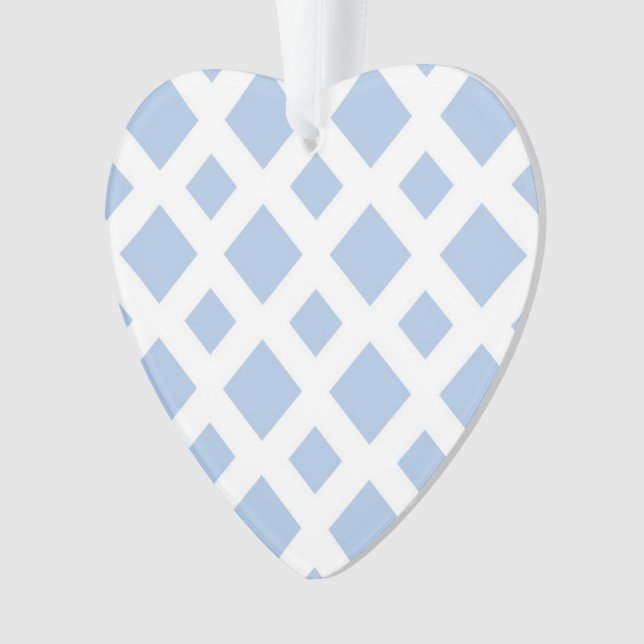 Light Blue Diamonds on White Ornament (Front)