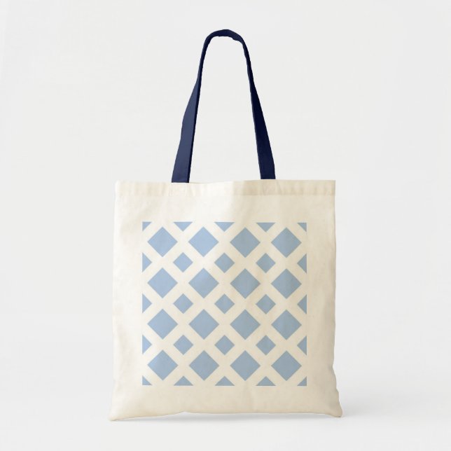 Light Blue Diamonds on White Tote Bag (Front)