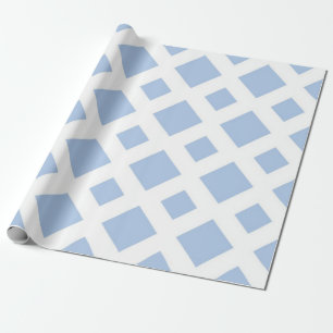 Light Blue Diamonds on White Wrapping Paper