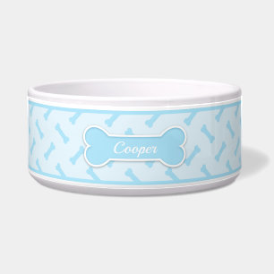 Light Blue Dog Bone Pattern With Custom Pet Name
