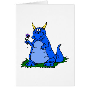 Light Blue Dragon with Flower
