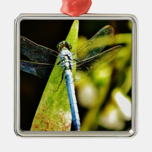 Light Blue Dragonfly Metal Tree Decoration