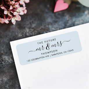 Light Blue Elegant Chic Future MR and MRS Address