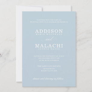 Light Blue Elegant Minimalist Wedding Invitation