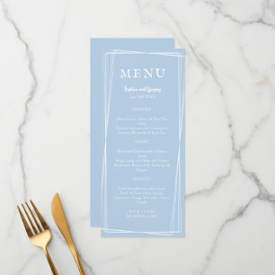 Light Blue Elegant Wedding Stylish Customisable Menu