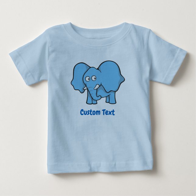 Light Blue Elephant Baby T-Shirt (Front)