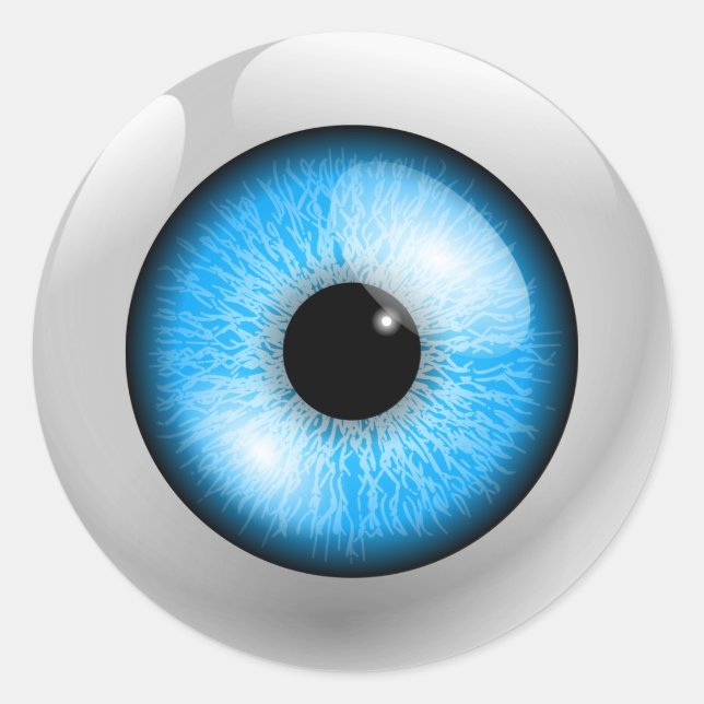 Light Blue Eyeball Classic Round Sticker (Front)