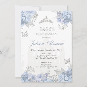 Light Blue Fairytale Quinceanera Invitation