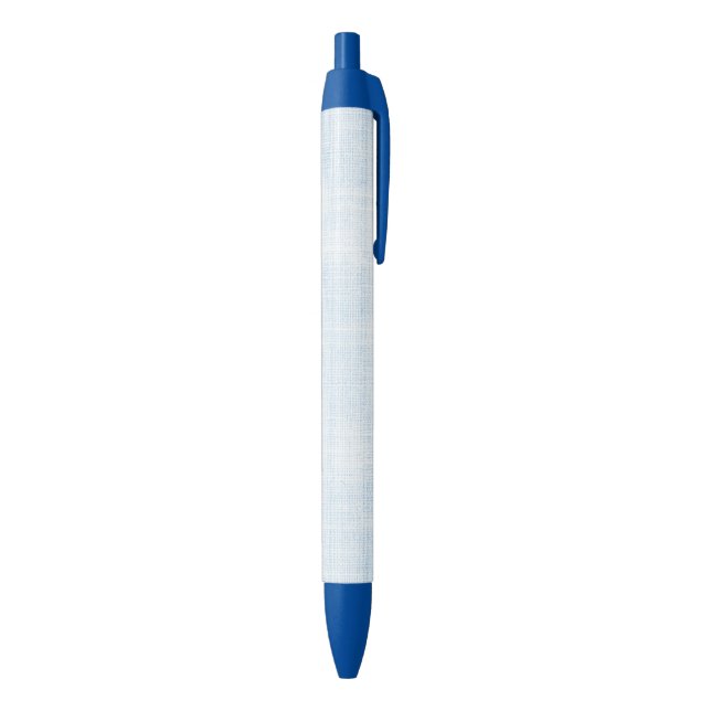 Light Blue Faux Linen Black Ink Pen (Bottom (Vertical))