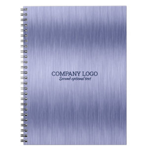 Light-blue faux metallic brushed aluminium texture notebook