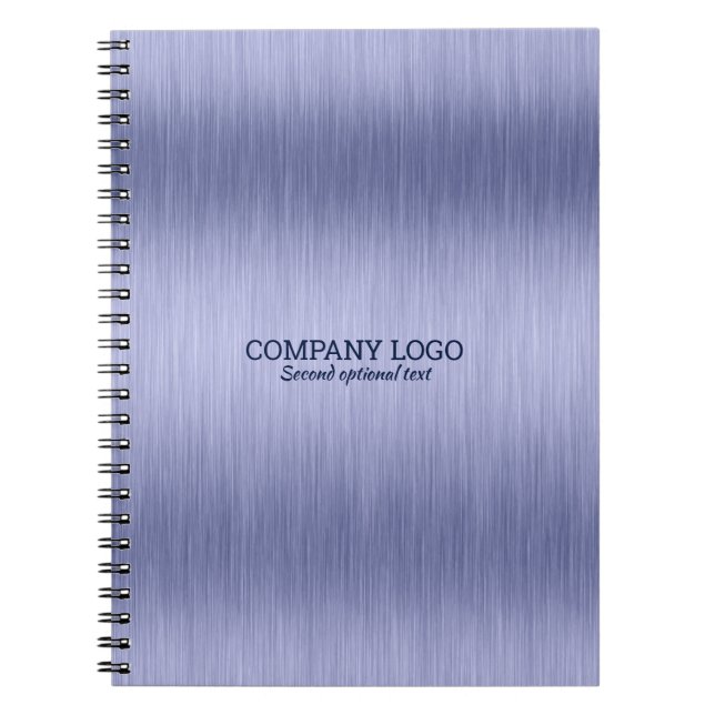 Light-blue faux metallic brushed aluminium texture notebook (Front)