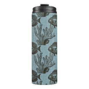 Light Blue Fish Under The Sea Marine Coral Thermal Tumbler