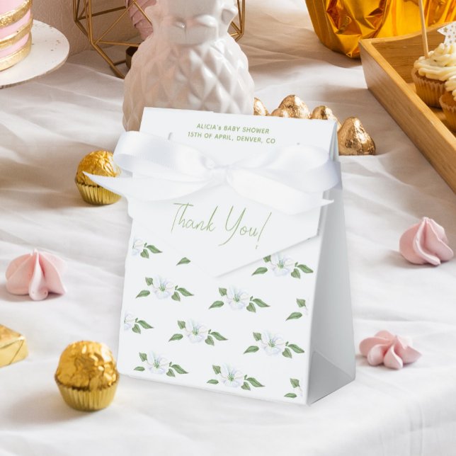 Light blue floral boy baby shower favour box (Creator Uploaded)