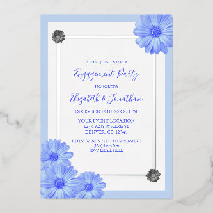 Light Blue Floral Elegant Engagement Party