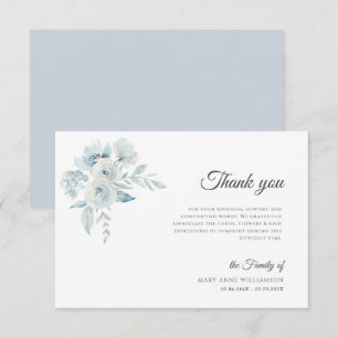 light blue floral funeral thank you cards