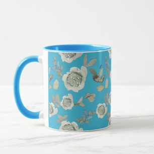 Light Blue Floral Mug