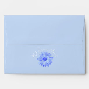Light Blue Floral Quinceanera Event Envelope
