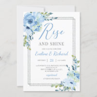 Light blue floral silver frame rise and shine