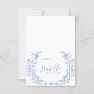 Light Blue floral wreath boho wedding place cards