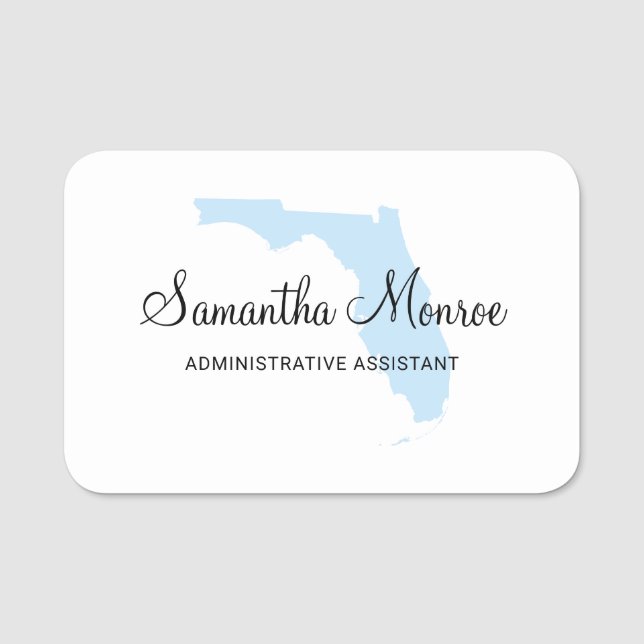 Light Blue Florida Name Tag (Front)