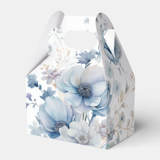 Light Blue Flower Favour Box