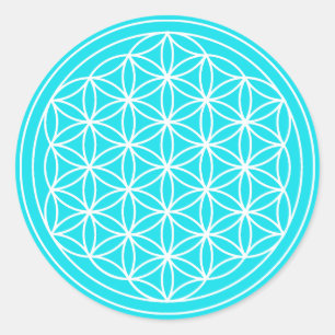Light Blue Flower of Life Sticker