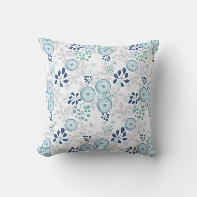 Light blue flowers cushion (Front)