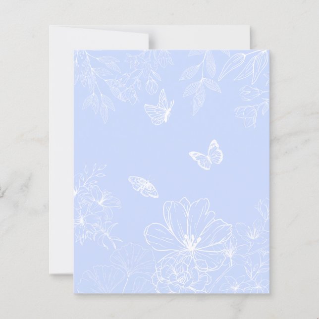 Light Blue Flowers Pattern, Floral, Minimalist (Front)