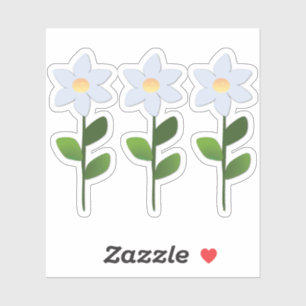 Light Blue Flowers Sticker
