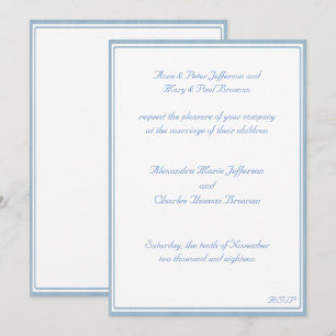 Light Blue framed Wedding Invitation