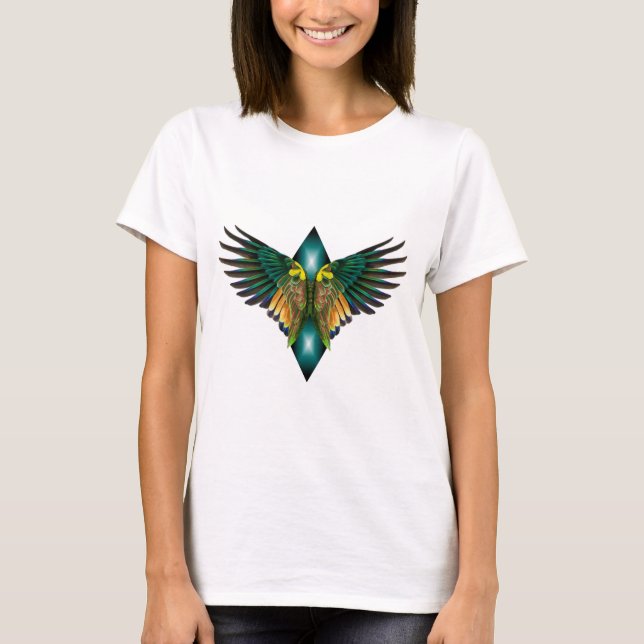 Light Blue Freedom Wings Diamond Design T-Shirt (Front)