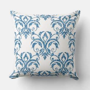 Light Blue/Fuchsia Pink Glitter Reversible Pillow