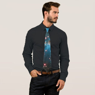 Light Blue Galaxy Neck Tie