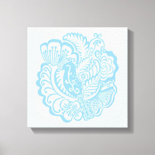 Light Blue Garden Birds Wall Art