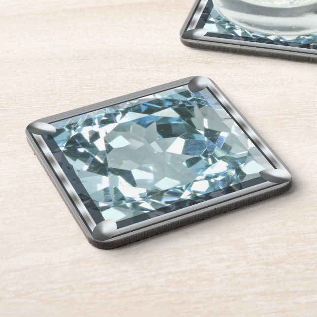 Light Blue Gem Coaster (Left Side)
