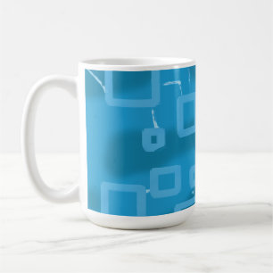 Light Blue Geometric Squares Coffee Mug