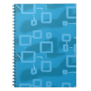 Light Blue Geometric Squares Notebook