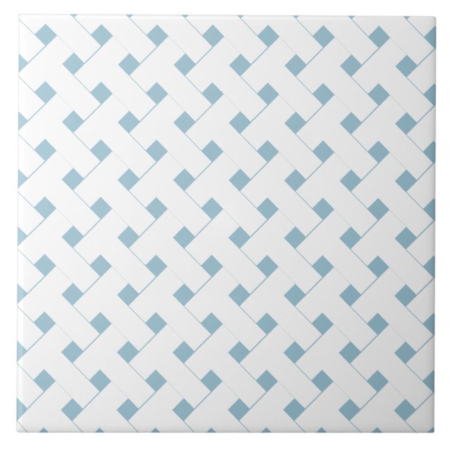 Light Blue geometric trellis  Tile (Front)