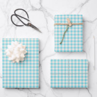 Light Blue Gingham Check Plaid Baby Shower
