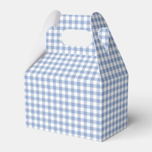 Light Blue Gingham Pattern Classic Chequered Print Favour Box