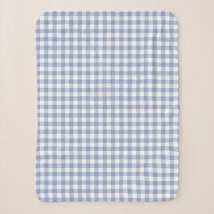 Light Blue Gingham Pattern Classic Chequered Print Sherpa Blanket