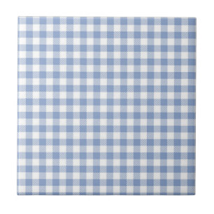 Light Blue Gingham Pattern Classic Chequered Print Tile