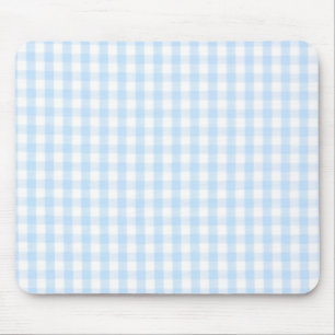 Light blue gingham pattern mouse mat