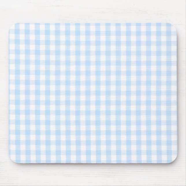 Light blue gingham pattern mouse mat (Front)