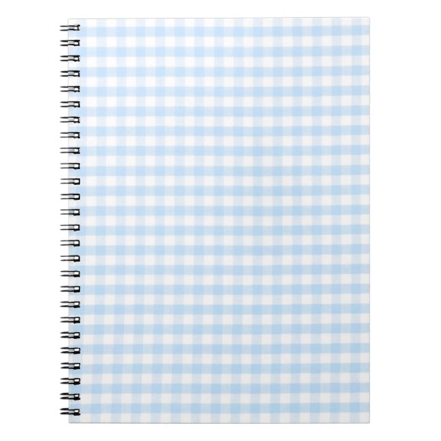Light blue gingham pattern notebook (Front)