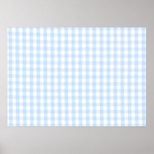 Light blue gingham pattern poster